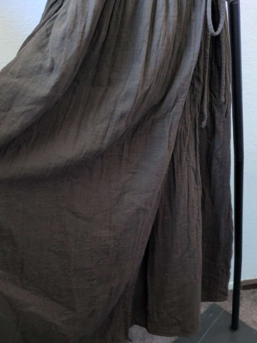 ✨ Neuflora Cotton Wrap Dress In Chocolate Brown Size M - Picture 5 of 11